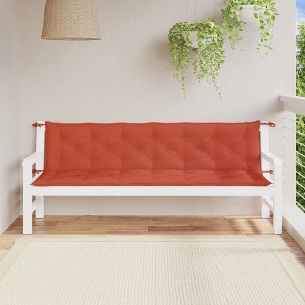 vidaXL Cojines para banco jardín 2 uds tela rojo melange 200x50x7 cm