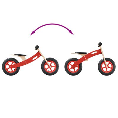vidaXL Bicicleta sin pedales para niños con neumáticos de aire rojo