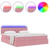 vidaXL Cama con tira de luces LED Rosa 180 x 200 cm Terciopelo