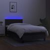vidaXL Cama box spring colch&oacute;n y luces LED tela negro 90x190 cm