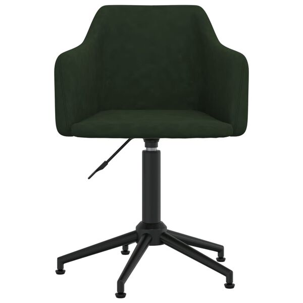 vidaXL Silla de comedor giratoria 6 uds terciopelo verde oscuro