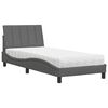 vidaXL Cama con colch&oacute;n Hanko tela gris oscuro 80x200 cm