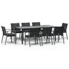 vidaXL Juego comedor jard&iacute;n 9 piezas y cojines rat&aacute;n sint&eacute;tico y acero