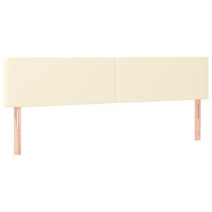 vidaXL Cabeceros cuero sint&eacute;tico Crema 180x5x78/88 cm