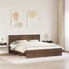 vidaXL Estructura de cama con cabecera Roble Marr&oacute;n 200 x 200 cm