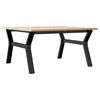 vidaXL Mesa de centro marco Y madera maciza pino y acero 80x80x45 cm