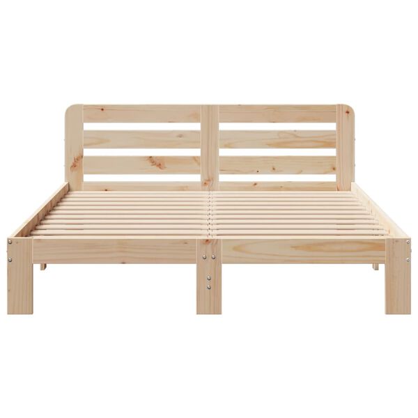 vidaXL Estructura de cama sin colch&oacute;n madera maciza de pino 160x200 cm