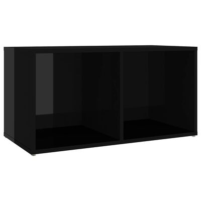 vidaXL Muebles de salón 2 piezas madera de ingeniería negro brillo