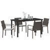 vidaXL Conjunto de Comedor de Jardín 5 pcs Marrón y Negro