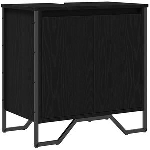 vidaXL Gabinete de Lavabo para Baño Roble Negro 60 x 35 x 60 cm