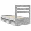 vidaXL Estructura de cama con cabecera Gris concreto 90 x 190 cm