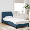 vidaXL Estructura de cama con LED sin colch&oacute;n terciopelo azul 90x190 cm