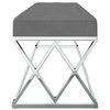 vidaXL Banco de acero inoxidable y terciopelo gris oscuro