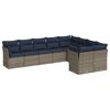 vidaXL Set de sof&aacute;s de jard&iacute;n 9 pzas con cojines rat&aacute;n sint&eacute;tico gris