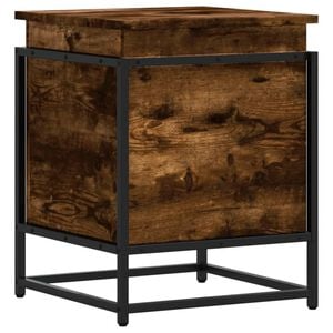 vidaXL Caja de almacenaje con tapa madera roble ahumado 40x40x51,5 cm