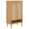 vidaXL Zapatero SENJA aspecto rat&aacute;n madera maciza marr&oacute;n 59,5x35x107cm