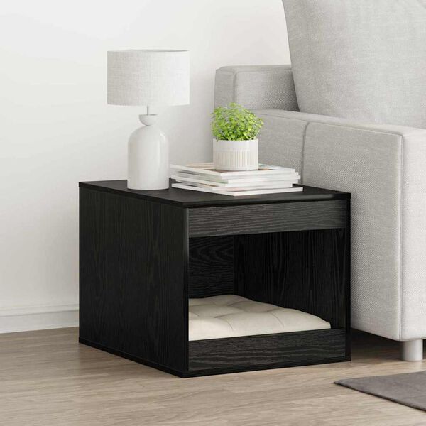 vidaXL Cub&iacute;culo para caja de arena de gato Roble Negro 47 x 59 x 42 cm