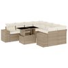 vidaXL Set de sof&aacute;s de jard&iacute;n 9 pzas con cojines rat&aacute;n sint&eacute;tico beige