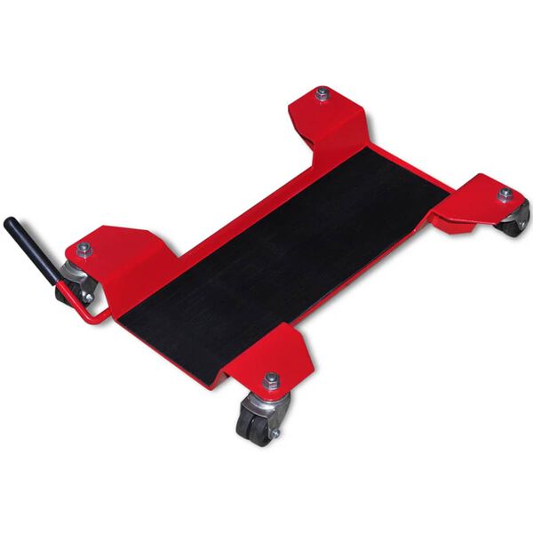 vidaXL Plataforma rodante dolly para motocicletas roja