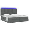 vidaXL Cama con almacenamiento y LED con LED Gris oscuro 200 x 200 cm