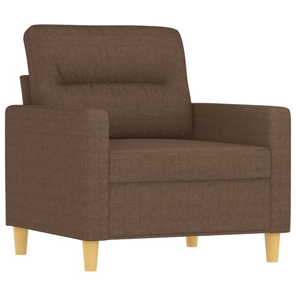 vidaXL Sill&oacute;n con taburete tela marr&oacute;n 60 cm