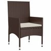 vidaXL Set muebles de jard&iacute;n 4 piezas y cojines rat&aacute;n sint&eacute;tico marr&oacute;n