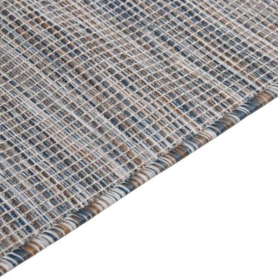 vidaXL Alfombra de exterior de tejido plano marrón y azul 80x150 cm