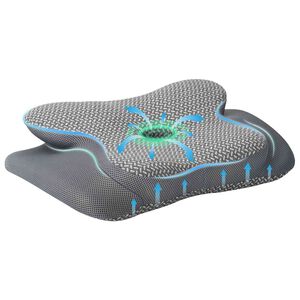 vidaXL Almohada cervical Gris Espuma Viscoel&aacute;stica 58 x 38 x 12 cm