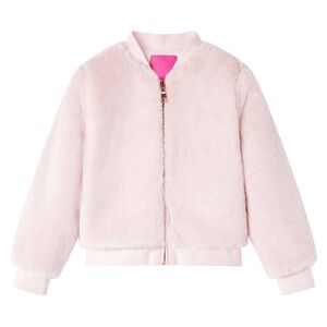 Chaqueta infantil cuero sintético rosa suave 92
