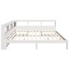 vidaXL Cama con estanter&iacute;a sin colch&oacute;n madera maciza blanca 200x200 cm