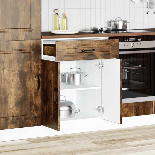 vidaXL Mueble bajo de cocina Kalmar de madera ingenier&iacute;a roble ahumado