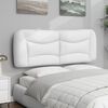 vidaXL Cabecero de cama acolchado Hvar cuero sint&eacute;tico blanco 140 cm