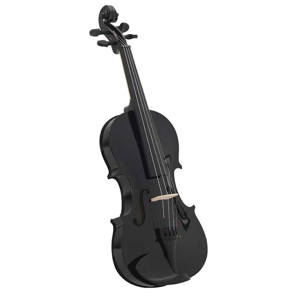 vidaXL Juego completo de violín con arco y mentonera negro 4/4