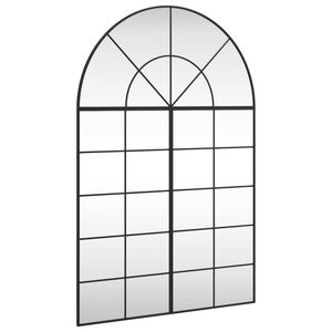 vidaXL Espejo de pared arco de hierro negro 100x150 cm