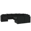 vidaXL Set de muebles de jard&iacute;n 10 pzas cojines rat&aacute;n sint&eacute;tico negro
