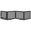 vidaXL Puerta para perros plegable 4 paneles madera &aacute;lamo negra 320 cm