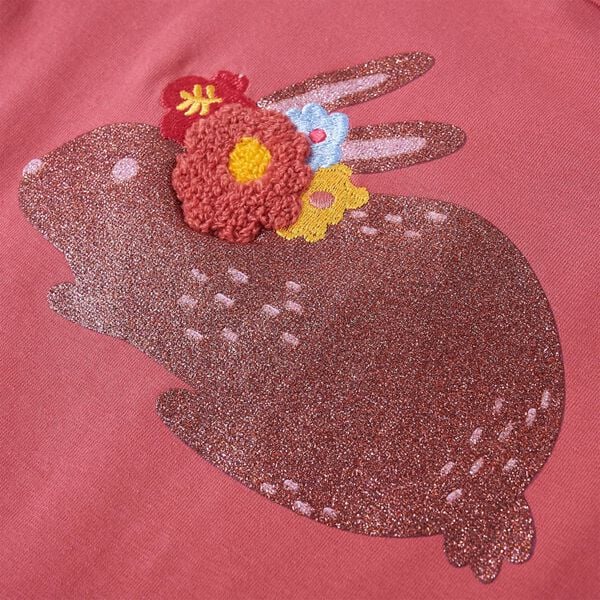 Camiseta infantil de manga larga rosa envejecido 92