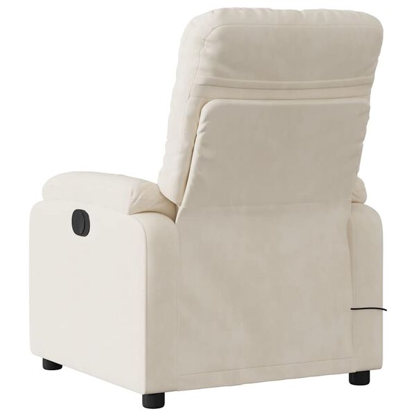 vidaXL Sill&oacute;n reclinable de masaje tela de microfibra beige