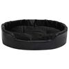 vidaXL Cama para perros felpa y cuero sint&eacute;tico negra 90x79x20 cm