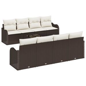 vidaXL Conjunto de sof&aacute; de jard&iacute;n 9 uds. 8-N&uacute;mero de plazas