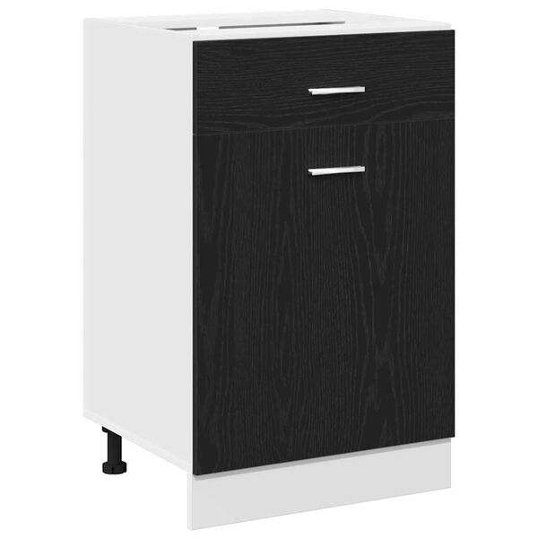 vidaXL Gabinete con cajones Riga Roble negro 50 x 46 x 81,5 cm