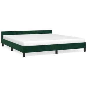 vidaXL Estructura cama sin colch&oacute;n terciopelo verde oscuro 180x200 cm