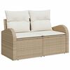 vidaXL Conjunto de sof&aacute; de jard&iacute;n 7 pcs Beige Polirat&aacute;n