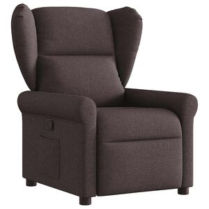 vidaXL Sill&oacute;n reclinable de tela marr&oacute;n oscuro