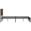 vidaXL Estructura de cama sin colch&oacute;n metal roble ahumado 183x213 cm