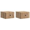 vidaXL Mesita de Noche de Pared 2 uds. Roble artisan 33 x 34,5 x 20 cm