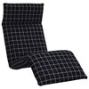 vidaXL Tumbona plegable negra con estampado de cuadros 175x54x8,5 cm