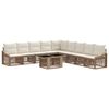 vidaXL Conjunto de sof&aacute;s de jard&iacute;n 10 uds. Beige y blanco crema
