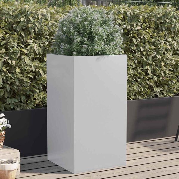 vidaXL Jardinera de acero galvanizado plateado 42x38x75 cm
