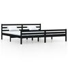 vidaXL Estructura de cama sin colch&oacute;n madera maciza negro 200x200 cm